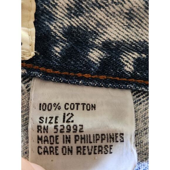 Jordache basics Girls Youth Jeans Sz 12 Tapered Bleached Zip Ankles VTG - Picture 8 of 9